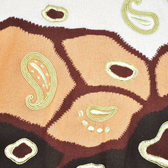 1980s Escada Abstract Wool Knit Sweater | Size L/XL - Picture 5 of 9